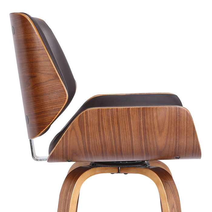 Oliver Alli Swivel Faux Leather Counter & Bar Stool with Wood